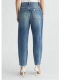LIU JO BLUE DENIM Jeans Zebra straight con strass e rotture blu