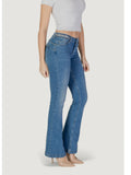 LIU JO BLUE DENIM Jeans Beat bootcut in denim con inserti bouclè blu