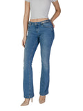 Jeans Beat bootcut in denim con inserti bouclè