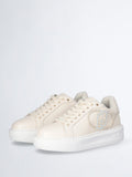 LIU JO SPORT SHOES Sneakers con logo gioiello strass Kylie 32 avorio