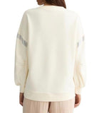 LIU JO SPORT Felpa girocollo con inserti strass latte
