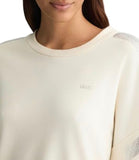 LIU JO SPORT Felpa girocollo con inserti strass latte