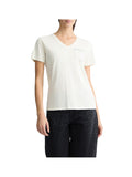 LIU JO SPORT T-shirt basic a v con taschino latte