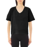 LIU JO SPORT T-shirt a v regular con loghi strass nero