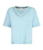 LIU JO SPORT T-shirt a v regular con loghi strass celeste