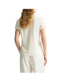 LIU JO SPORT T-shirt in cotone con logo strass latte