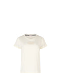 LIU JO SPORT T-shirt in cotone con logo strass latte