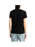 LIU JO SPORT T-shirt in cotone con logo strass nero