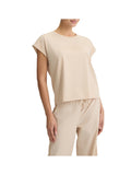 LIU JO SPORT T-shirt basic con logo ricamato beige