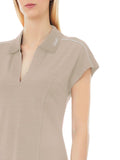 LIU JO SPORT Polo con scollo a v e logo sul colletto beige