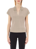 LIU JO SPORT Polo con scollo a v e logo sul colletto beige