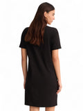 LIU JO SPORT Abito in jersey con strass nero