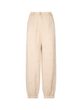 LIU JO SPORT Pantaloni tuta con loghi coulisse al fondo beige