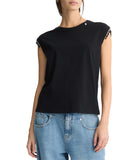 LIU JO WHITE T-ahirt smanicata nero