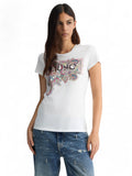 LIU JO WHITE T-shirt stampa logo bianco