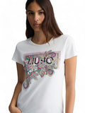 LIU JO WHITE T-shirt stampa logo bianco