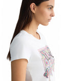 LIU JO WHITE T-shirt stampa logo bianco