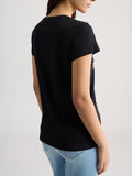 LIU JO WHITE T-shirt stampa fantasia leopard logo nero