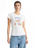 LIU JO WHITE T-shirt con stampa carretto bianco