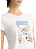 LIU JO WHITE T-shirt con stampa carretto bianco