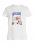 LIU JO WHITE T-shirt con stampa carretto bianco