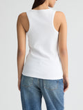 LIU JO WHITE Canotta logo strass bianco