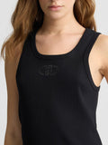 LIU JO WHITE Canotta logo strass nero