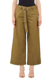 Pantaloni cropped con cintura in cotone