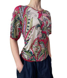 LIU JO WHITE T-shirt fantasia in viscosa multicolor