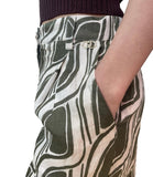 LIU JO WHITE Shorts fantasia geometrica lime