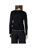 LIU JO WHITE Cardigan con scollo a barca bottoni gioiello e dettagli in lurex nero