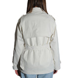 LOUISE DS&C Trench corto con cintura GESSO