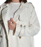 LOUISE DS&C Trench corto con cintura GESSO
