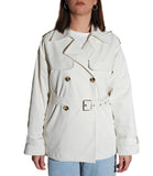 LOUISE DS&C Trench corto con cintura GESSO