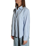 LOUISE XPNG-LN Camicia a Righe con Dettaglio Strass blu