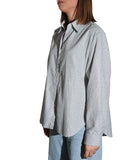 LOUISE XPNG-LN Camicia a Righe con Dettagli Strass nero