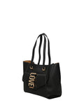 LOVE MOSCHINO COL Shopping bag con tasca esterna nero