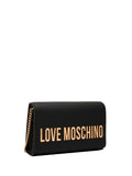 LOVE MOSCHINO PRE Borsa a tracolla con scritta metallica nero