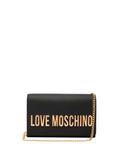 LOVE MOSCHINO PRE Borsa a tracolla con scritta metallica nero