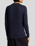 LYLE & SCOTT U Maglioncino girocollo leggero con logo tono su tono NAVY
