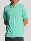 LYLE & SCOTT U Polo con logo tono su tono ACQUAMARINA