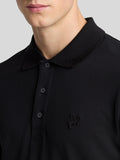 LYLE & SCOTT U Polo basic con logo aquila tono su tono nero
