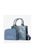 MARC ELLIS Borsa squadrata media BLU/ARGENTO