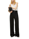 Pantalone a vita alta con cinturini