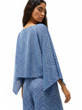 MARELLA ACCESSORI 2 Blusa con fantasia geometrica e lurex azzurro