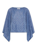 MARELLA ACCESSORI 2 Blusa con fantasia geometrica e lurex azzurro