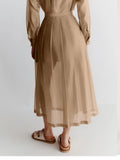 MARELLA MONOCHROME Gonna svasata in cotone e seta beige