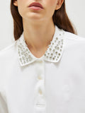 MARELLA SPORT Polo con strass sul colletto BIANCO OTTICO
