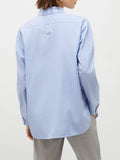 MARELLA SPORT Camicia a righe oversize con fiore azzurro