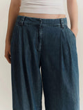 MARELLA SPORT Pantalone wide leg in denim BLUE JEANS